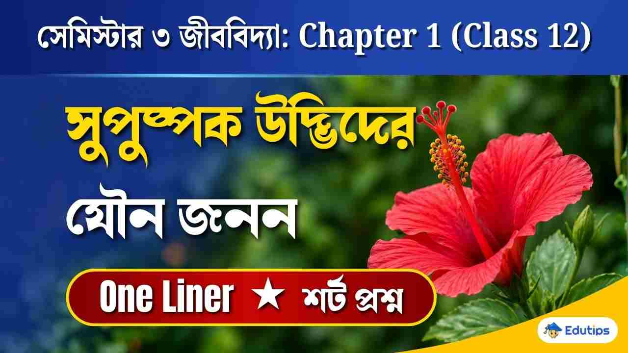 Class 12 3rd Semester Biology Chapter 1 Question Answer