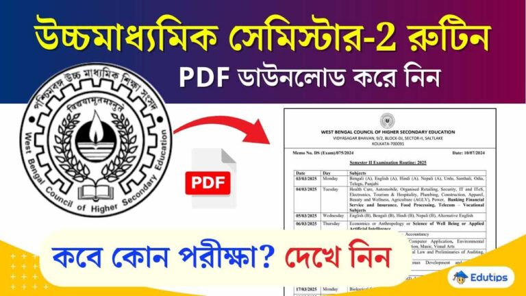 WBCHSE Class 11 2nd Semester Exam Routine: দ্বিতীয় সেমিস্টার পরীক্ষার ...