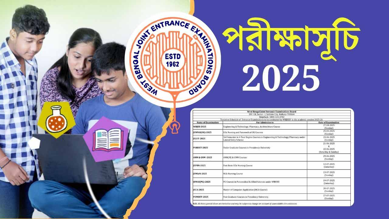 WBJEE Exam Calender 2025 All Important Exam Dates