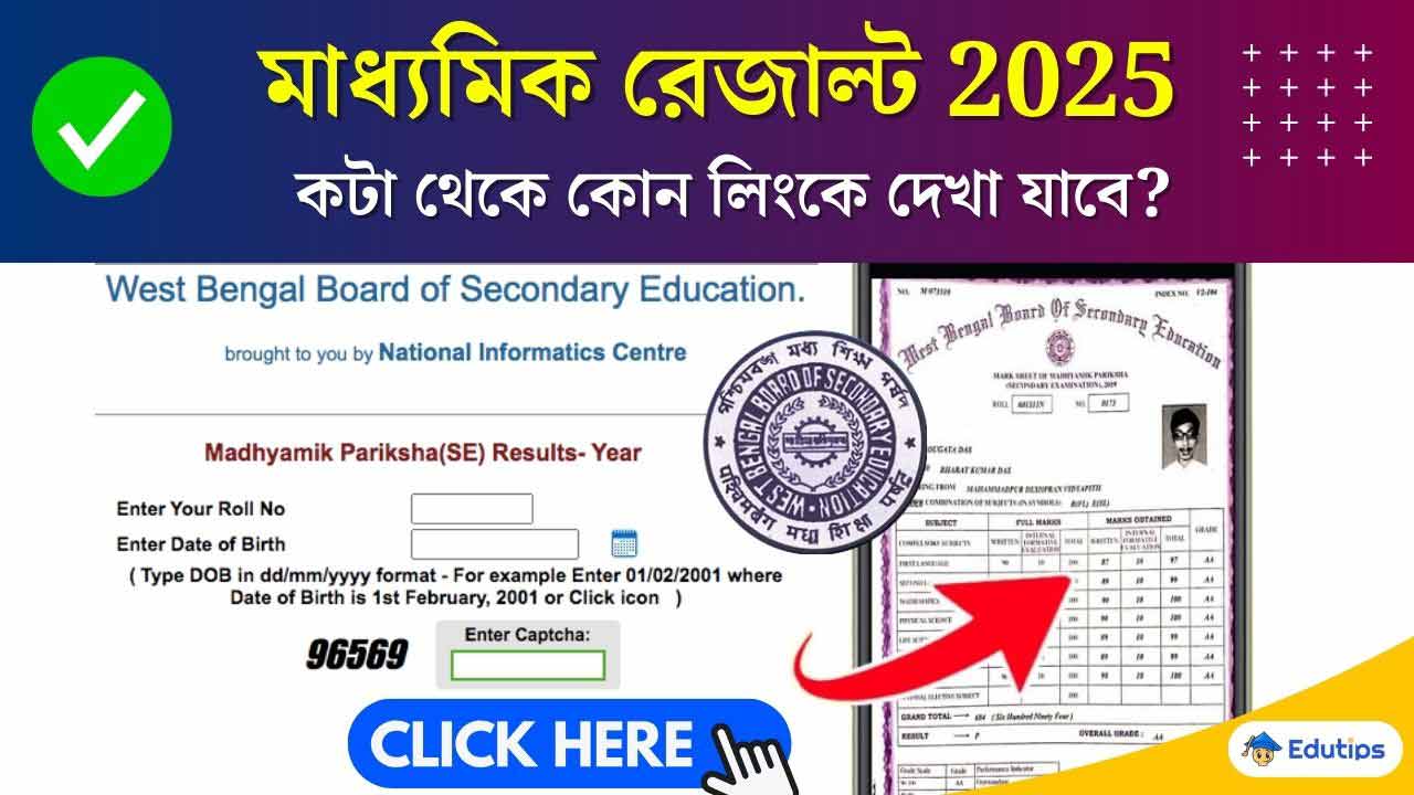 WBBSE Madhyamik Result Online Link 2025