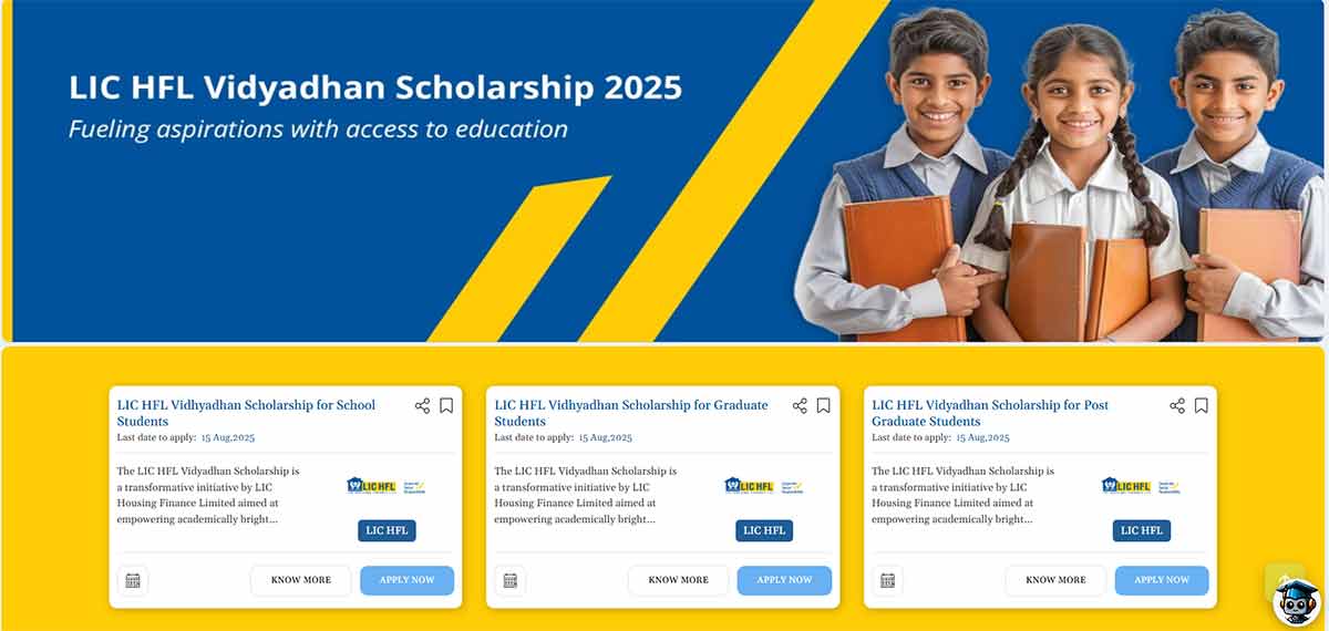 LIC Vidyadhan Scholarship: স্কুল ও কলেজ পড়ুয়াদের স্কলারশিপ! যোগ্যতা কি লাগবে? অনলাইনে আবেদন 1 LIC HFL Vidyadhan Scholarship 2025 ScholarsBox