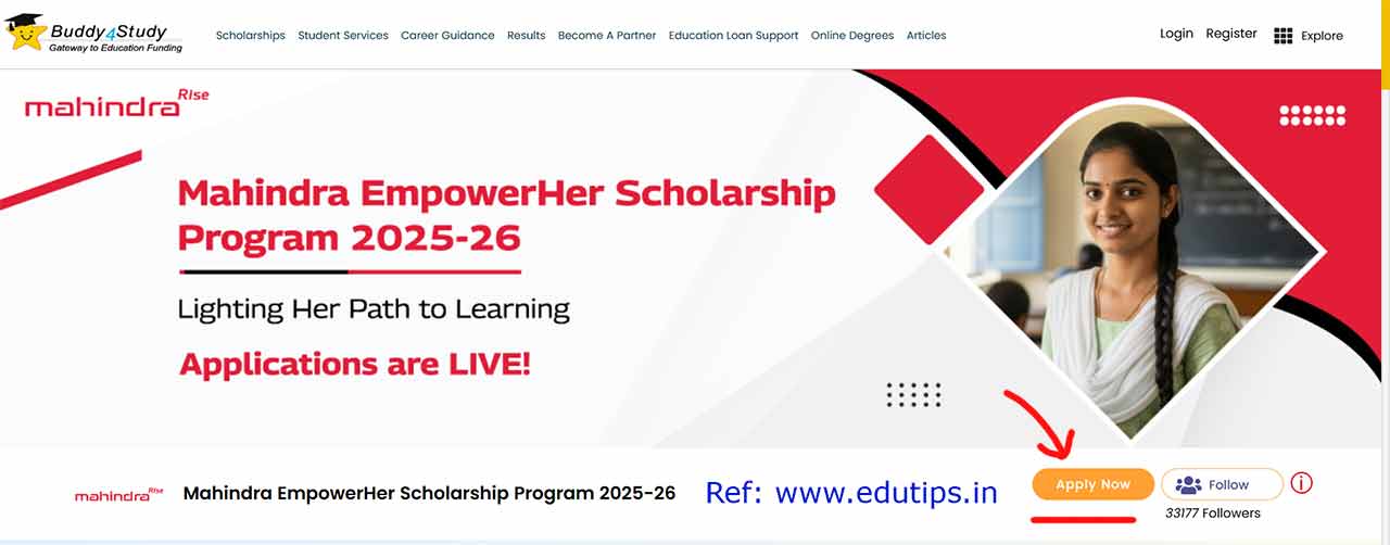Mahindra Scholarship Online Application Process Buddy4Study