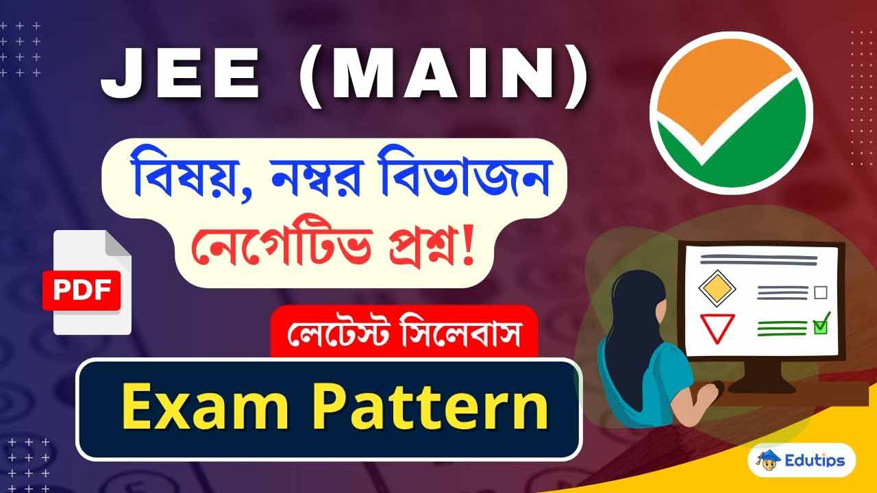JEE Main Syllabus Exam Pattern Marks Scheme Division Negetive