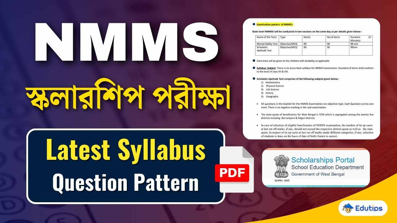 National Means Merit Scholarship Exam Pattern Syllabus NMMSE