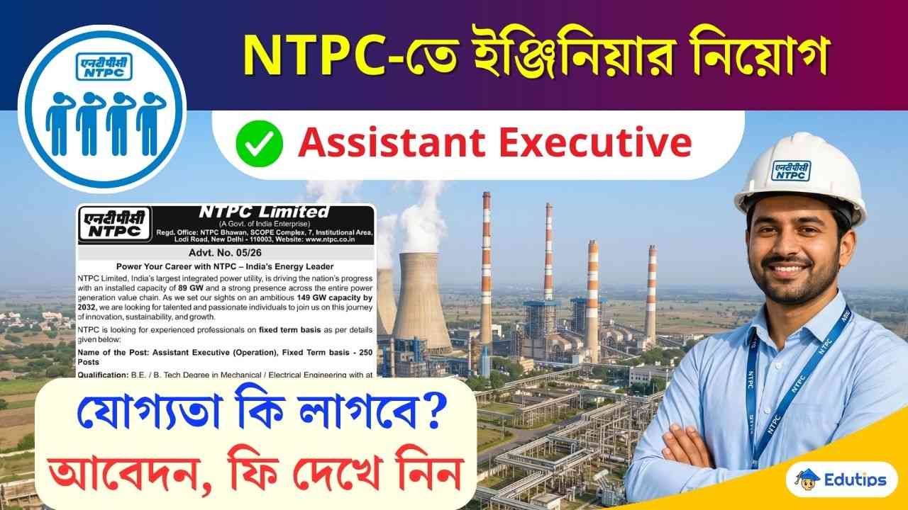 NTPC Assistant Executive Recruitment 2026 250 Vacancies