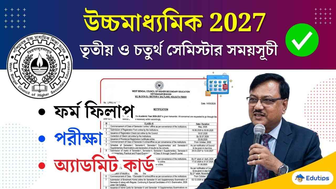HS 2026 Academic Calender Exam Form Fill Class Start Admit Card