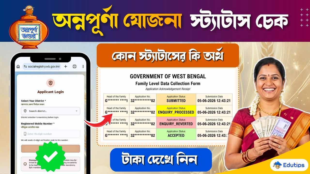 Annapurna Yojana Status Check Online Social Registry