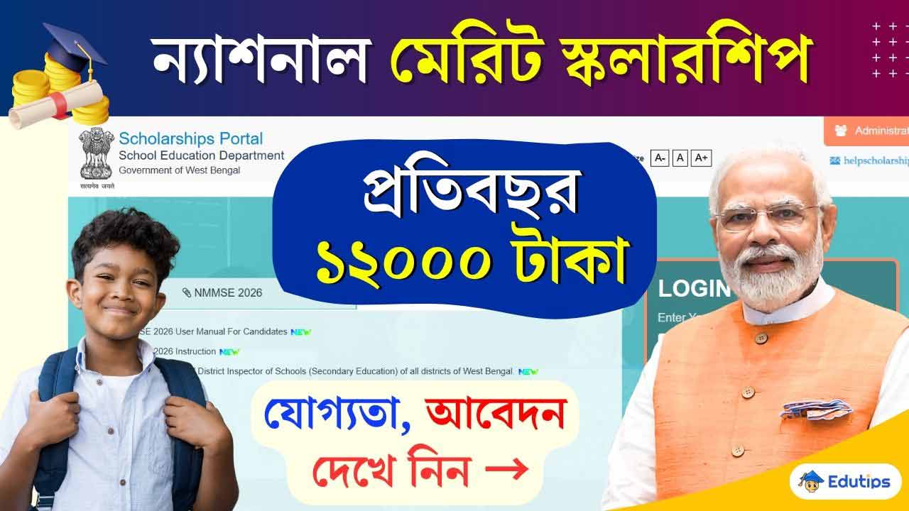 National Means Cum Merit Scholarship NMMSE Eligibility Application Form Fill Up
