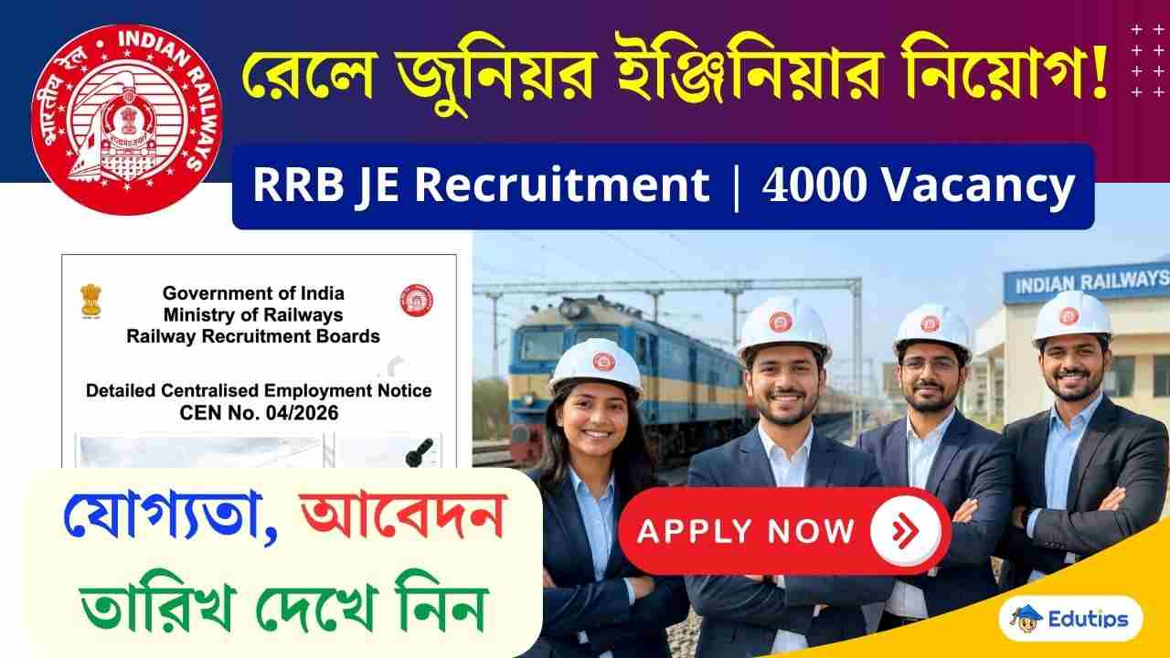 RRB Junior Engineer Recruitment Apply 2026