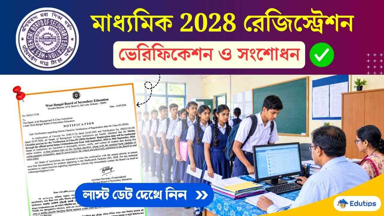 Madhyamik Online Checklist Verification of Registration data